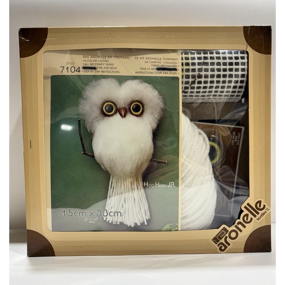 Vintage Aronelle Macramé Owl Wall Hanging Kit #7704 – Complete & Unopened 1970s